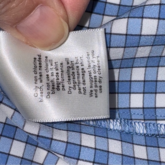 Mizzen+Main Men's Performance Shirt Blue Alexander Checkered Shirt XL Trim Fit - Picture 12 of 14